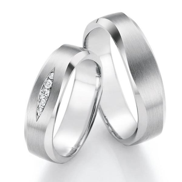 Nowotny-Collection Ruesch Trauringe Weissgold 66/49010-055 + 66/49020-055